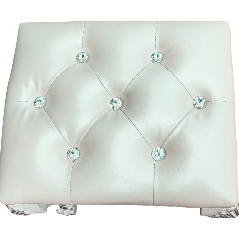 Tabouret de coiffeuse blanc Ii - capacité de poids de 220 lb, largeur de siège de 21 po, profondeur de 17 po et qualité de chaise à finition os durable