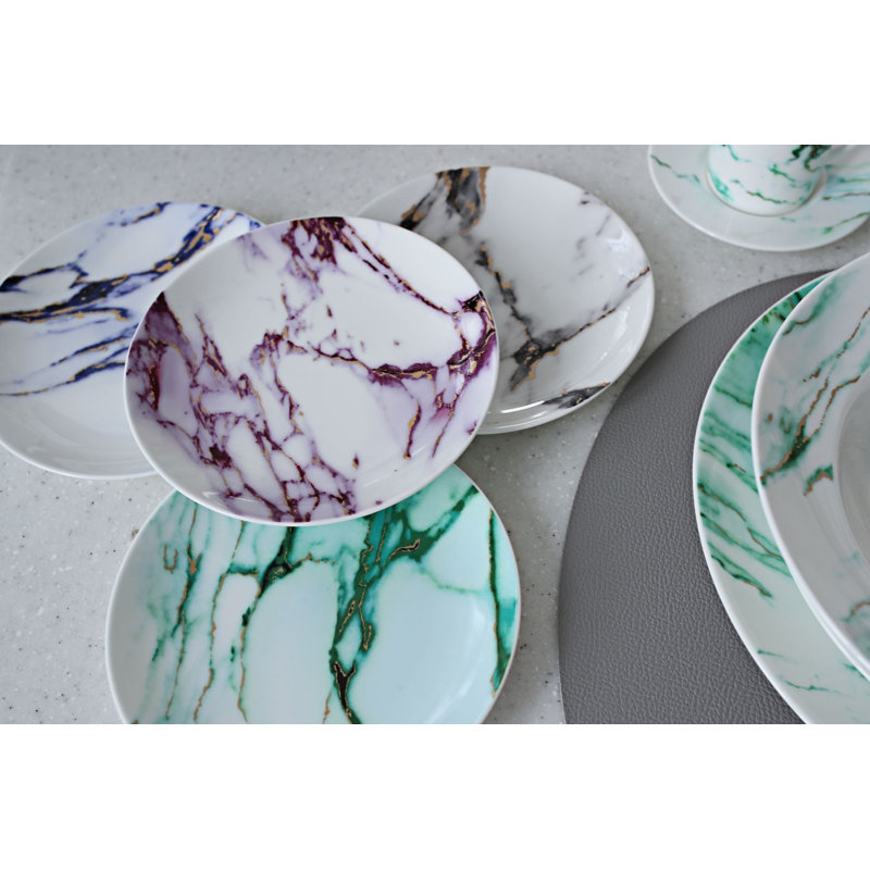 Marble Multi Color - Canape Plate, Assorted, Set of 4
