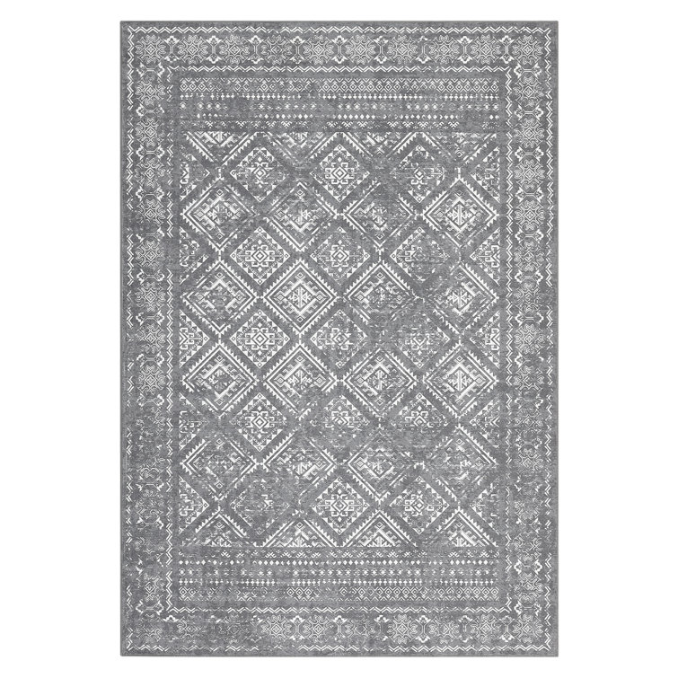 Elegant Oriental Machine Washable Rug with Rubber Anti-Slip Backing Ideal for Living Room, Dining Room, Bedroom, Office & Playroom
