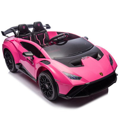 Lamborghini Huracan Sto 24V Kids Electric Ride-On Drift Car: Speeds 1.86-5.59 MPH, Ages 3-8, Foam Front Wheels, 360 Spin, LED Lights, Dynamic Music,