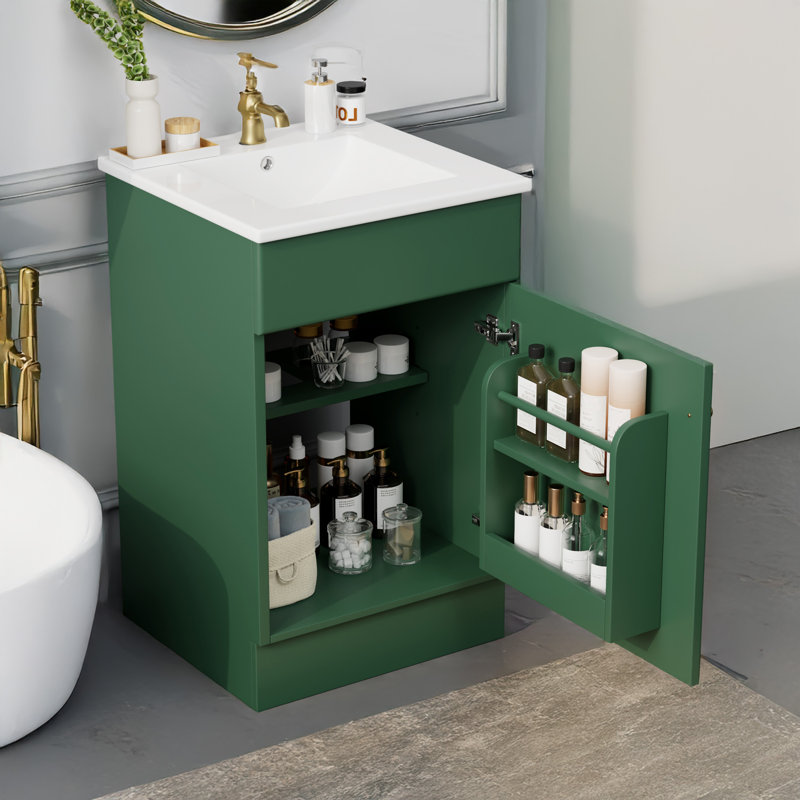 Meuble-lavabo de 20 po avec lavabo, Vert
