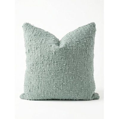 Aqua Cozy Boucle Cotton Euro Pillow 26x26 with Down Insert