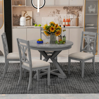 Ensemble de table de salle à manger extensible et fonctionnelle 5 pièces TREXM