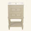 Meuble-lavabo de salle de bain avec lavabo en céramique, armoire de rangement pour salle de bain avec tablette ouverte, armoire de salle de bain rétro avec 2 tiroirs