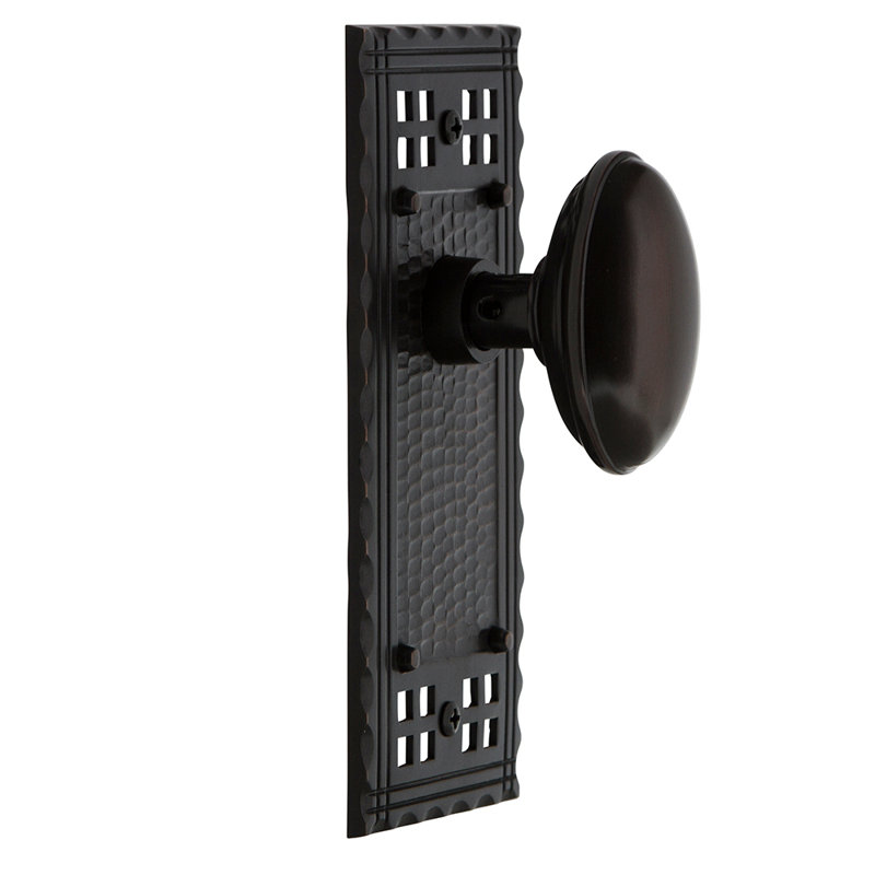Plaque artisanale avec bouton de porte Homestead, 2 3/8, Bronze intemporel