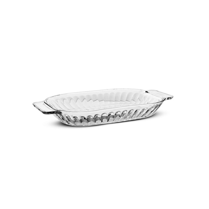 Elegant Shell Handled Serving Plate, 11.8 x 6.7 x 1.6 inches | 100% Glass, BPA Free, Dishwasher Safe | Stylish Transparent Design for Entertaining & Dining, Perfect for Serving Appetizers & Desserts