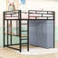 Lit mezzanine en métal avec bureau intégré, lumière DEL et tablettes-989293057-989293058