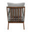 Élégant fauteuil d'appoint en chenille grise avec coussin en mousse et structure en bois d'hévéa brun-237307175