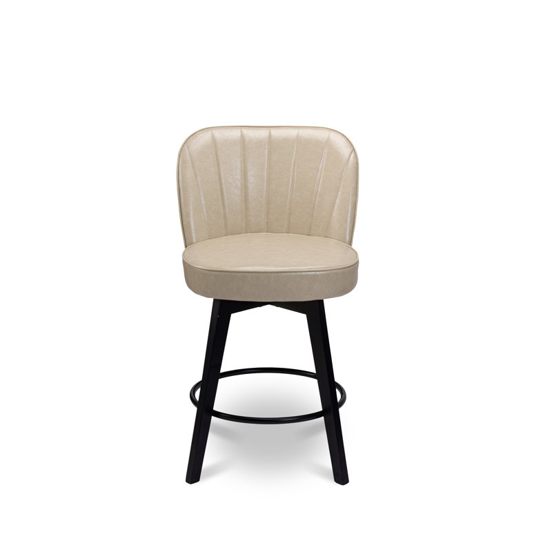 Kyenzie Swivel Upholstered Counter Stool, Khaki