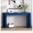 59-inch Long Console Table,Oak Veneer Sofa Table,Curved and Straight Line Design,Behind the Couch, Farmhouse Entryway Table for Entrance, Hallway, Living Room (Navy Blue)-1489931192