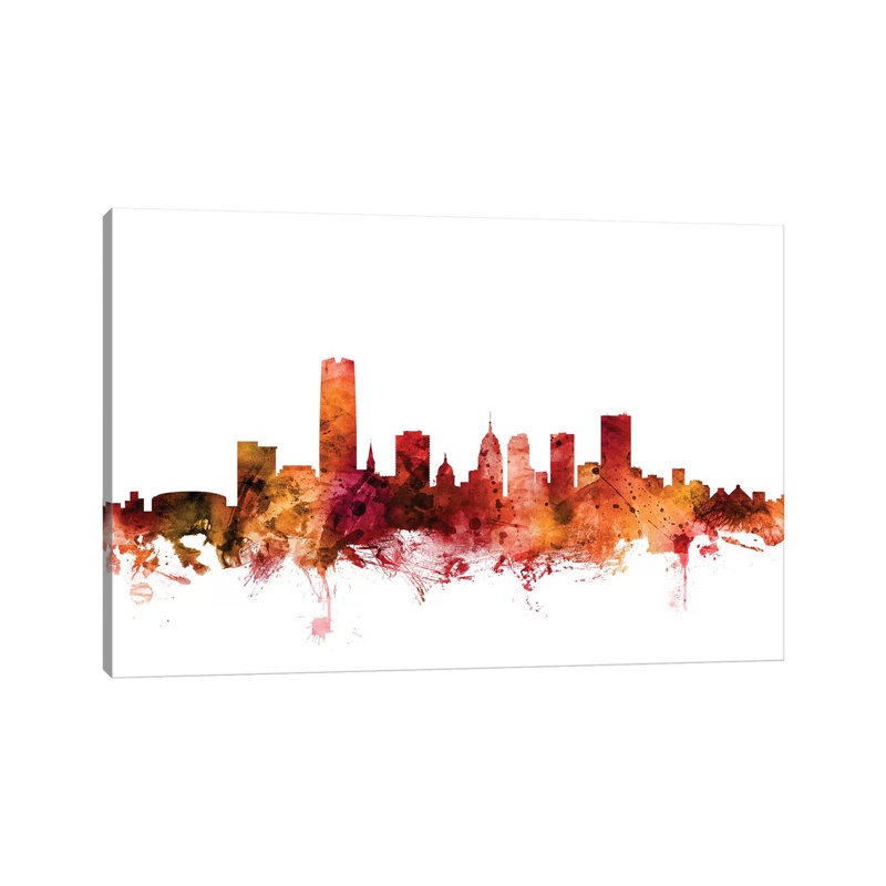 Oklahoma City Skyline by Michael Tompsett - Wrapped Canvas Gallery-Wrapped Canvas Giclée, 66.04 cm H x 45.72 cm W x 1.91 cm D