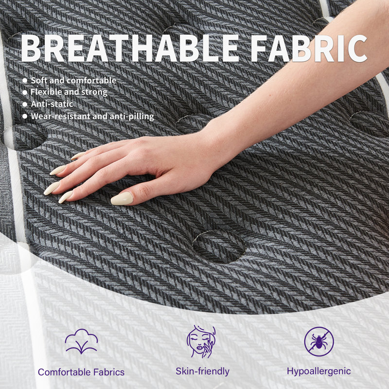 12 Inch Memory Foam Hybrid Mattress In A Box, Medium Firm Feel, Individually Wrapped Pocket Springs For Pressure Relief & Motion Isolation