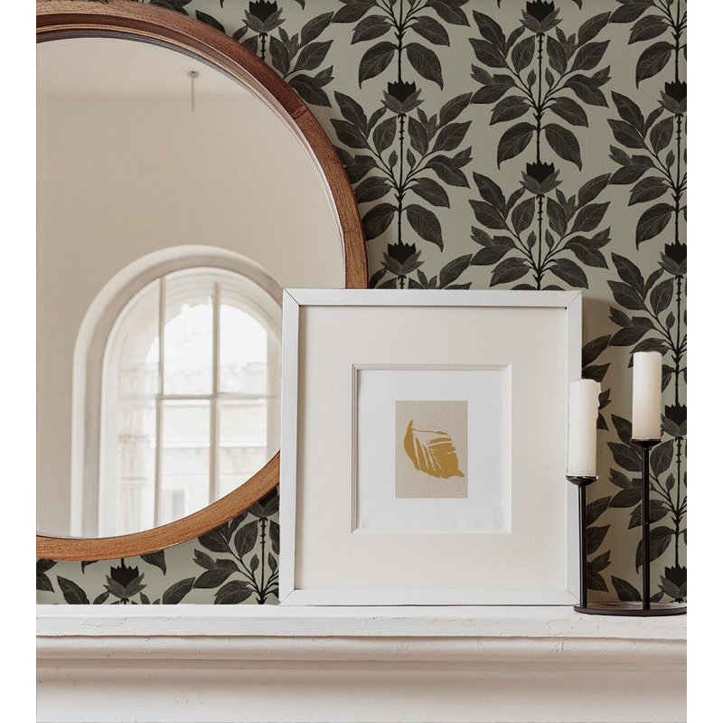 Papier peint floral Wayward Petal - Driftwood Taupe