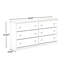 Commode Rikkie Vick de 63 po de largeur, 6 tiroirs avec boutons en étain, finition bois blanc
