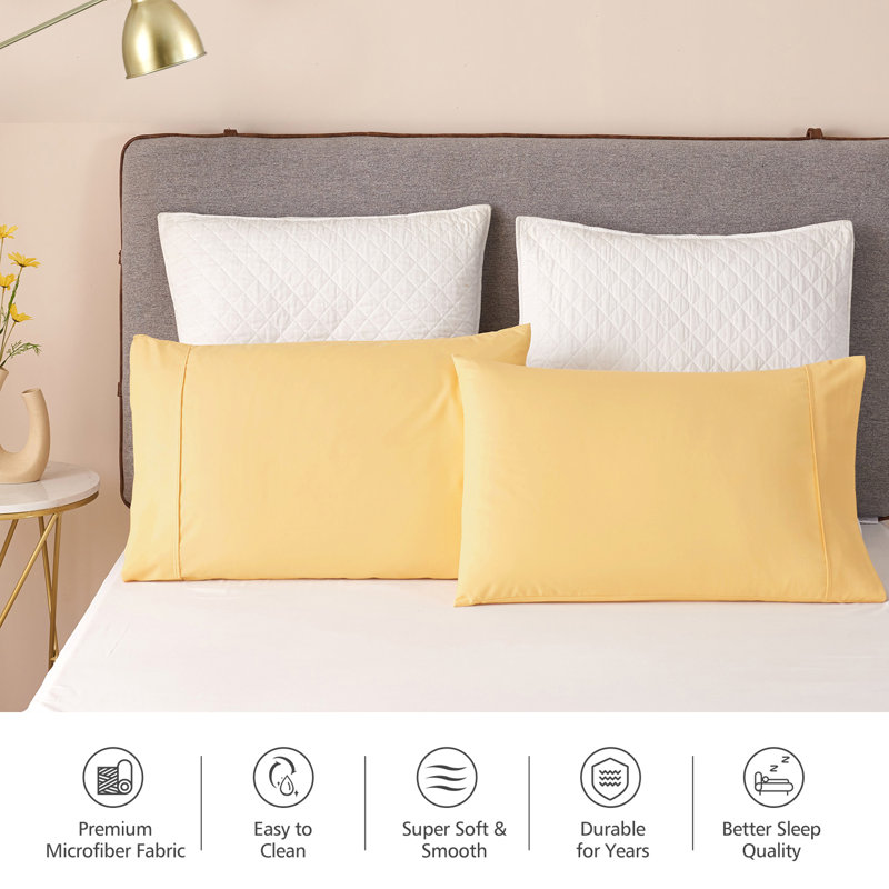 Microfiber - Set of 2, Queen, Beige