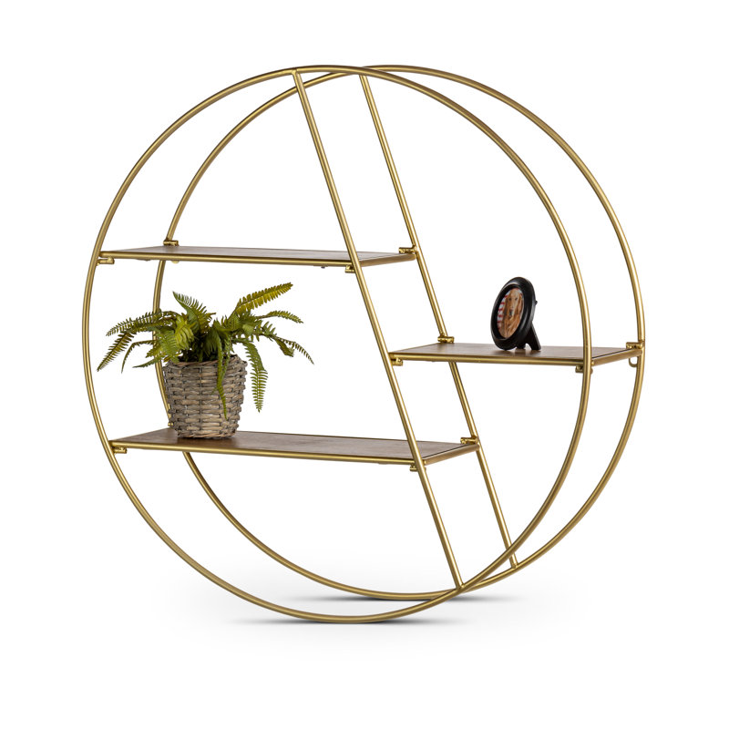 28 in H Foldable Round Wall Shelf