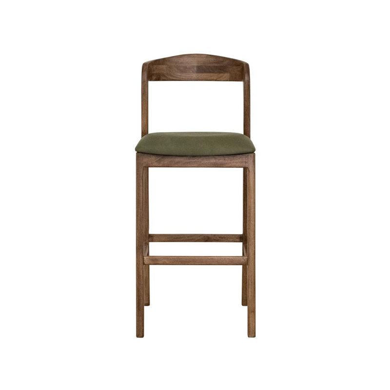 Tabouret de bar rembourré argenté, 24"