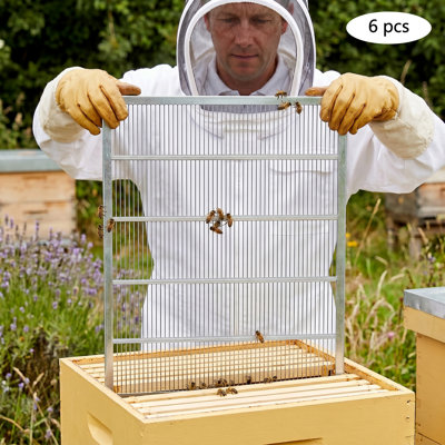 6 Pcs Queen Bee Excluders Metal Queen Excluder for 10 Frame Hive