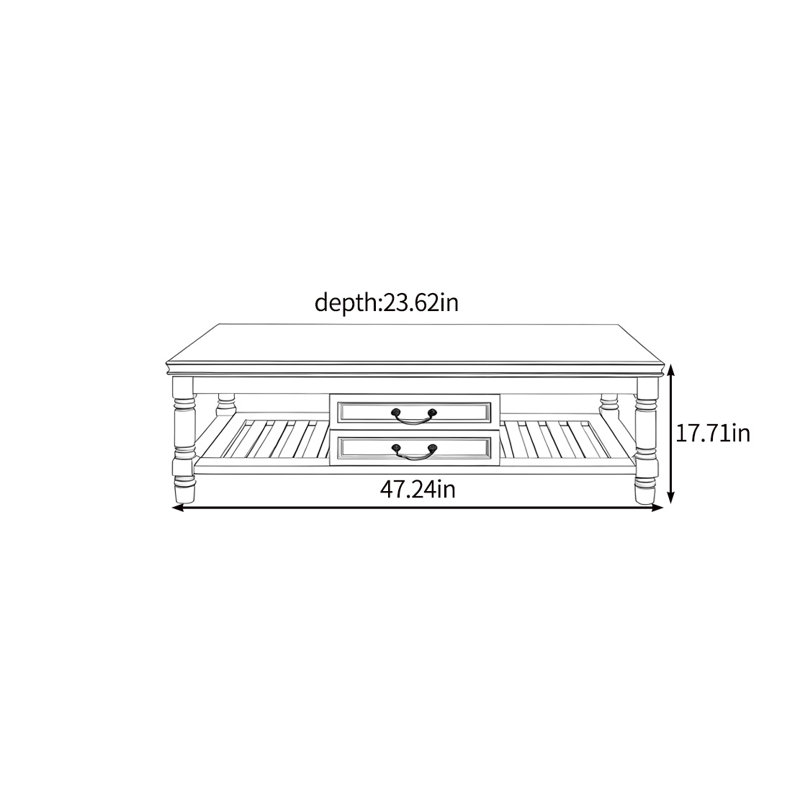 A naturally simple coffee table, White, 17.71" H x 47.24" L x 23.62" W, White