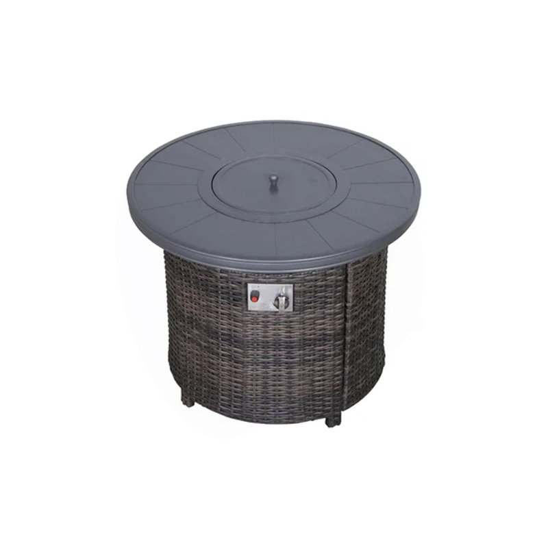Table de foyer d'extérieur au propane en aluminium H 25 po x l 32 po