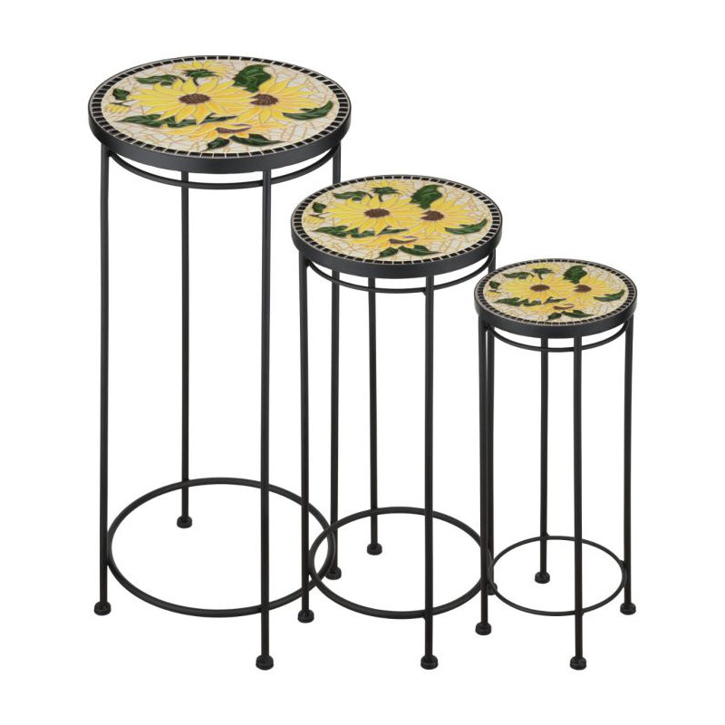 Support pour plante haut / 3 tournesols