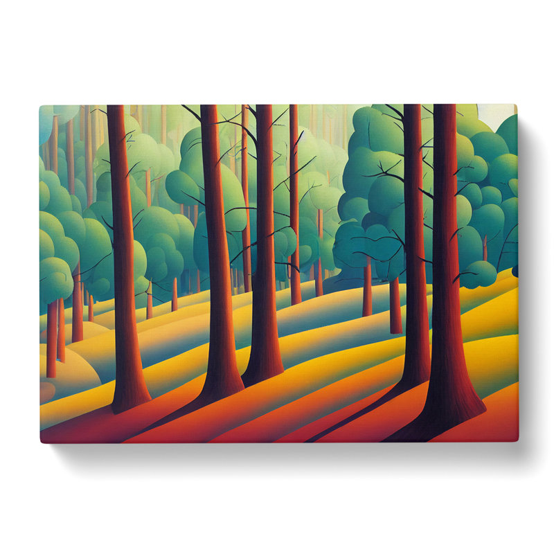 An Expressive Summer Forest - Wrapped Canvas Print, 50cm H x 76cm W x 3cm D