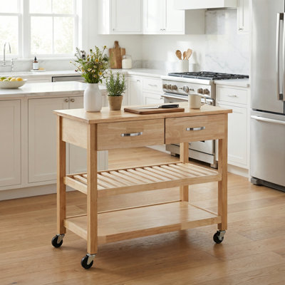 Cherise Kitchen Cart with Customizable Countertop