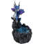 Figurine de dragon métallique bleu avec des pointes mauves