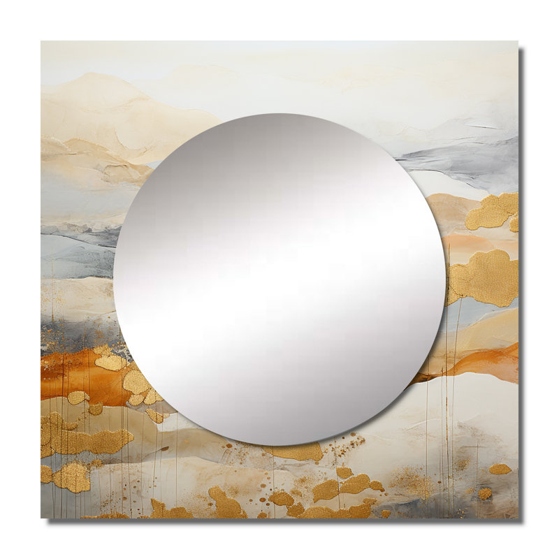 Brooksdale - Abstract Shapes Square Mirror Wall Art For Bathroom, 36 po x 36 po
