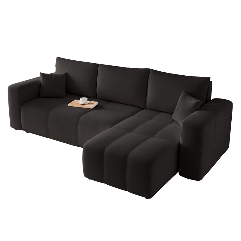 4 Seater Sofa Bed, Black