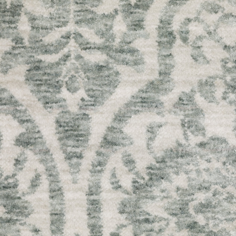 Eidan Global Floral Medallion Teal/ Ivory Area Rug, Runner 2'3" x 7'9"