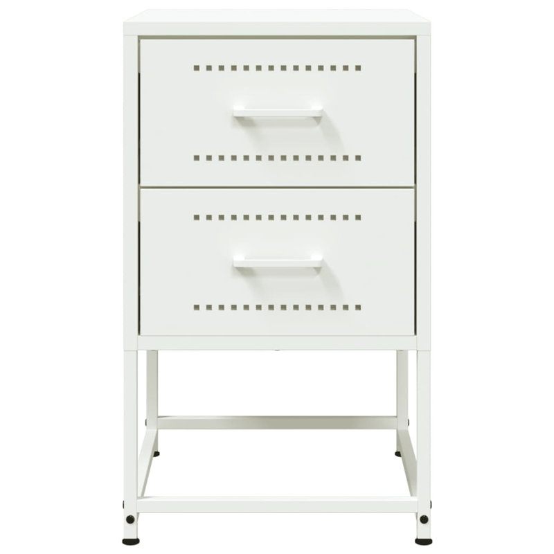 Bedside Cabinet 36x39x60.5 cm Steel, White, 1