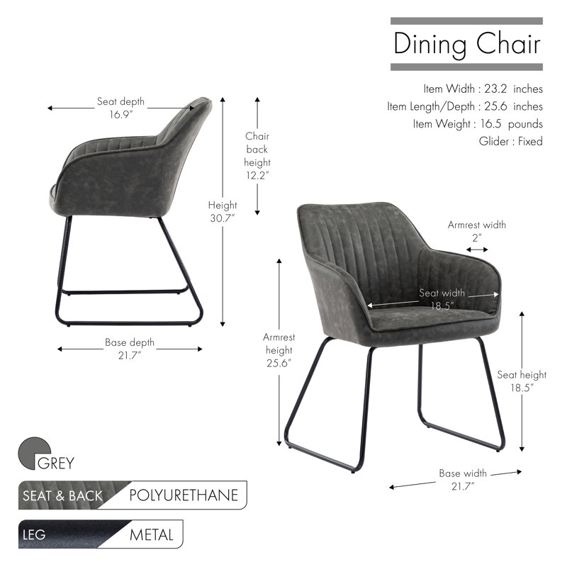 46.99cm H Tufted Upholstered Armchair in Brown, Grey