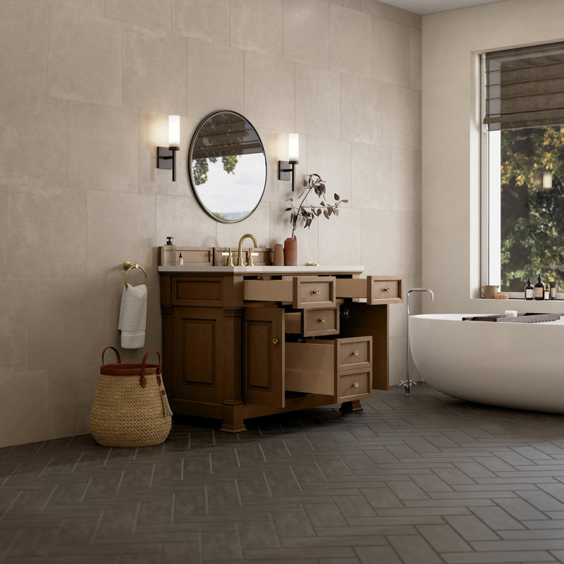 Brookfield 47.75'' W Single Bathroom Vanity Base, Pecan