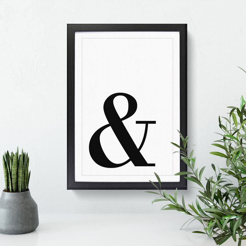 And - Picture Frame Typography, 90cm H x 65cm W x 2cm D, Black
