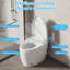 Toilette intelligente avec couvercle et siège automatiques, siège chauffant, fonction bidet, pression et température d'eau réglables, séchoir à air chaud, affichage à DEL et télécommande, idéal pour la maison, les hôtels, les appartements et plus encore
