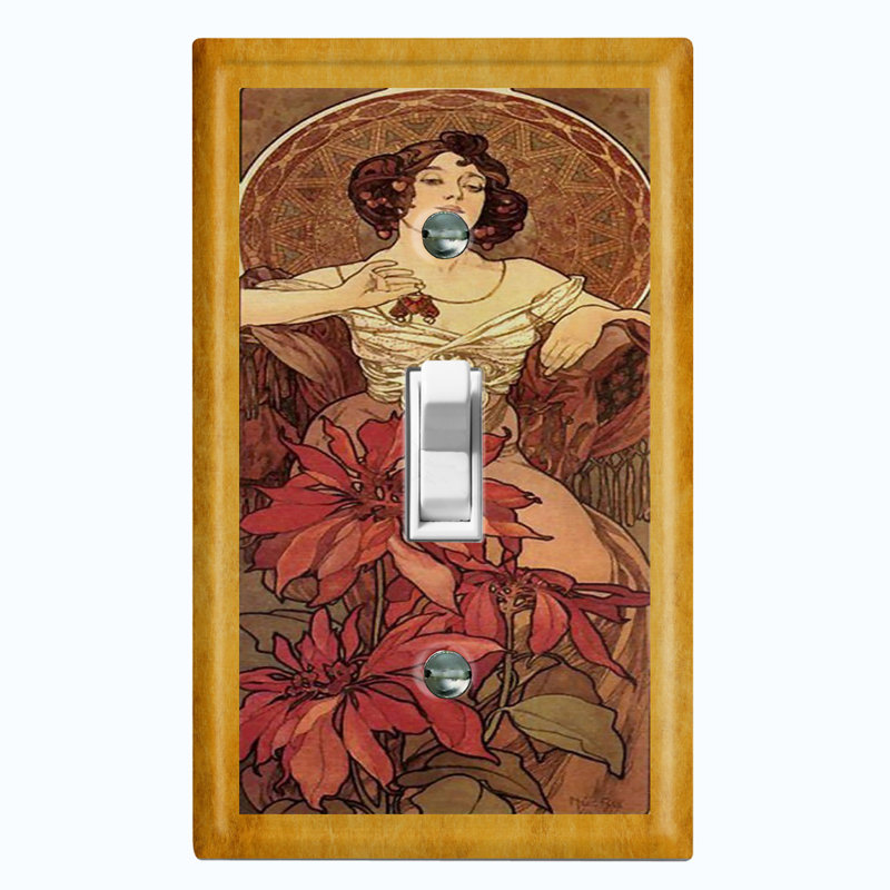 Plaque murale d'interrupteur à bascule Beautiful Art Nouveau Angels