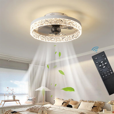 Ceiling Fans With Lights And Remote Control, LED Dimmable Fan Lamps