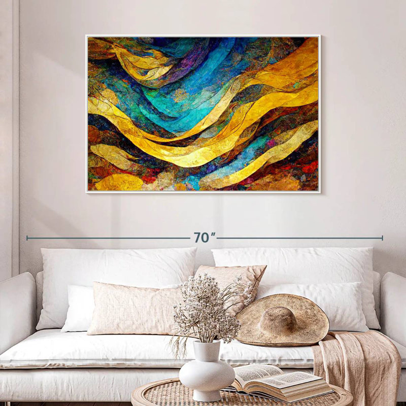 Dunes du désert Leota, Cadre flottant blanc, 46 po x 31 po