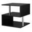 Table de bout moderne 20 po, table d'appoint en forme de S avec tablette de rangement et poteaux en acier, noir-431826661-528570991