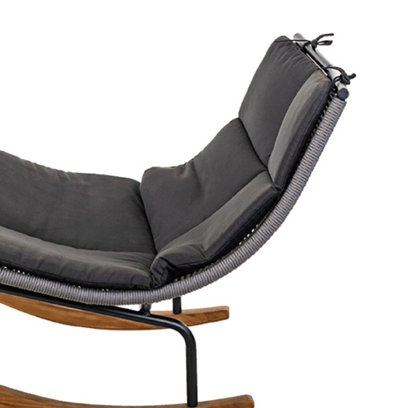 Chaise berçante d'extérieur de qualité supérieure, Noir