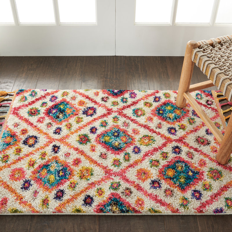 Tapis ivoire Lucina Tribal Bohemian, Rectangle 2 pi 2 po x 4 pi