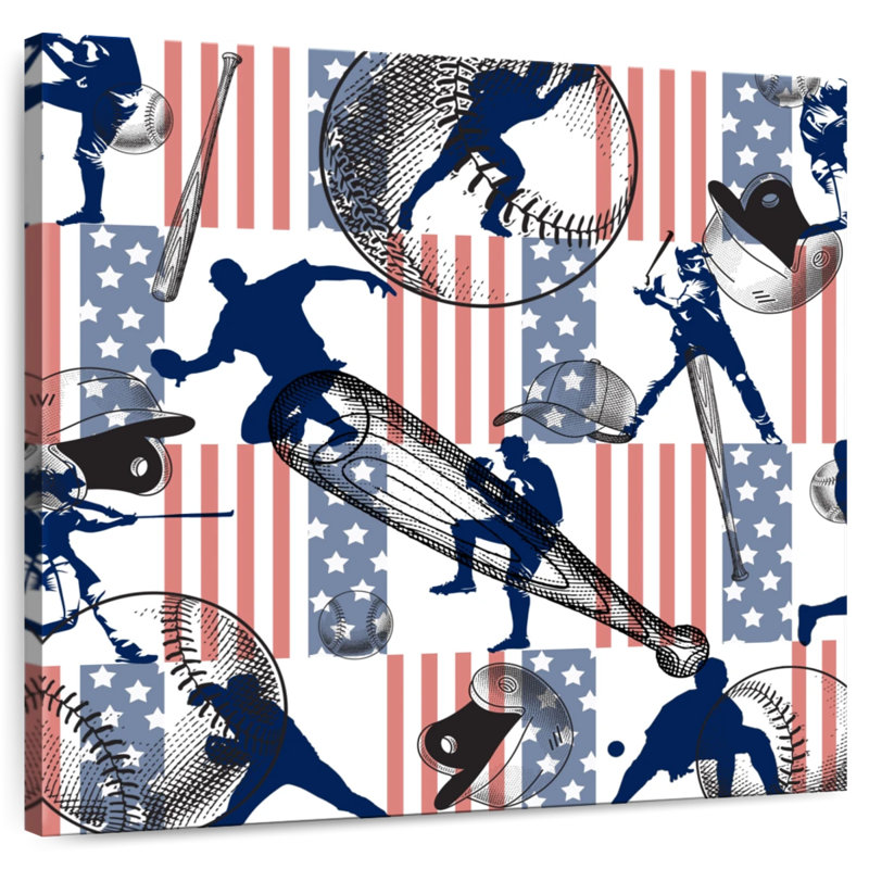 Motif de baseball Sireci, H 20 po x l 20 po