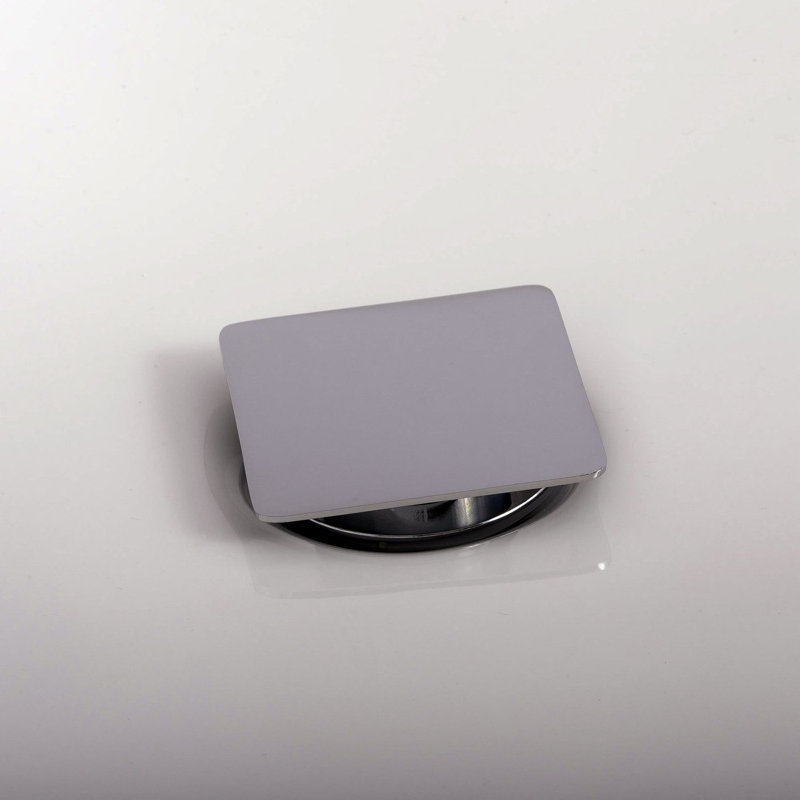 DAX Square Brass Vanity Sink Pop-up Drain, Brushed Brass, Yes