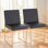Ensemble de 2 chaises d'appoint contemporaines rembourrées à dossier haut en métal noir et doré