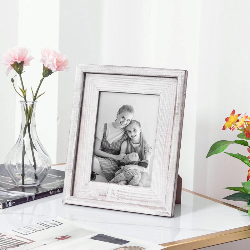 Akaden Picture Frame, Distressed White