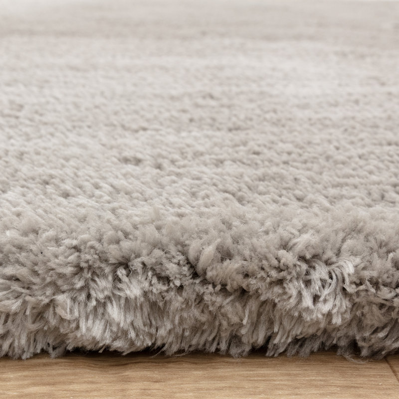 Tachiana Hand Tufted Shaggy Silver Area Rug, Rectangle 160 x 230 cm