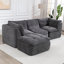 Canapé de salon moderne de style nuage, canapé convertible en forme de L sans siège (avec repose-pieds), canapé surdimensionné confortable en chenille surdimensionné à 4 places, canapé modulaire modulaire-1579050066