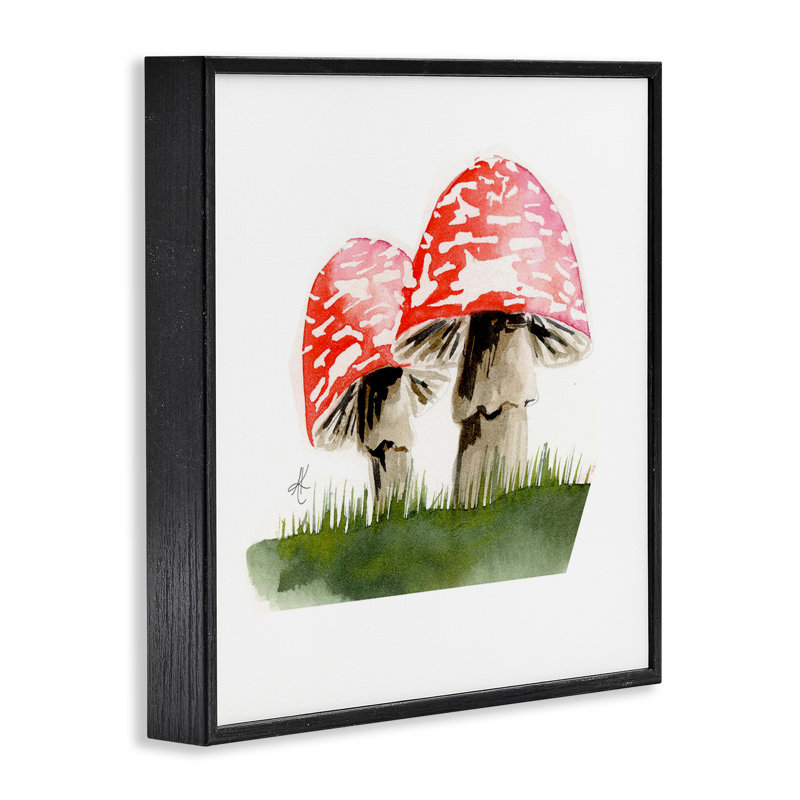 Paire de champignons rouges, estampe numérique encadrée par Alexandria Gilbert Kincaid, H 24 po x l 24 po