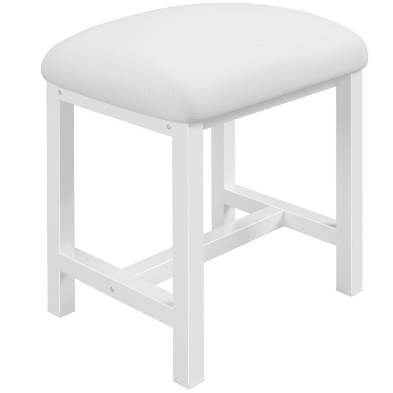 Tabourets de coiffeuse avec coussin, fauteuil de coiffeuse à maquillage blanc pour petits espaces, salon, chambre à coucher, salle de bain, vestibule, repose-pieds
